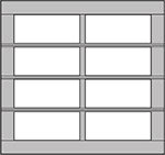 8-9 ft. Wide (2 panel)* Modern Glass Garage Door Model 8800 - OTT Garage Doors & Service