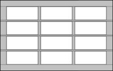 9 ft. Double Wide (3 panel) Modern Glass Garage Door Model 8800 - OTT Garage Doors & Service