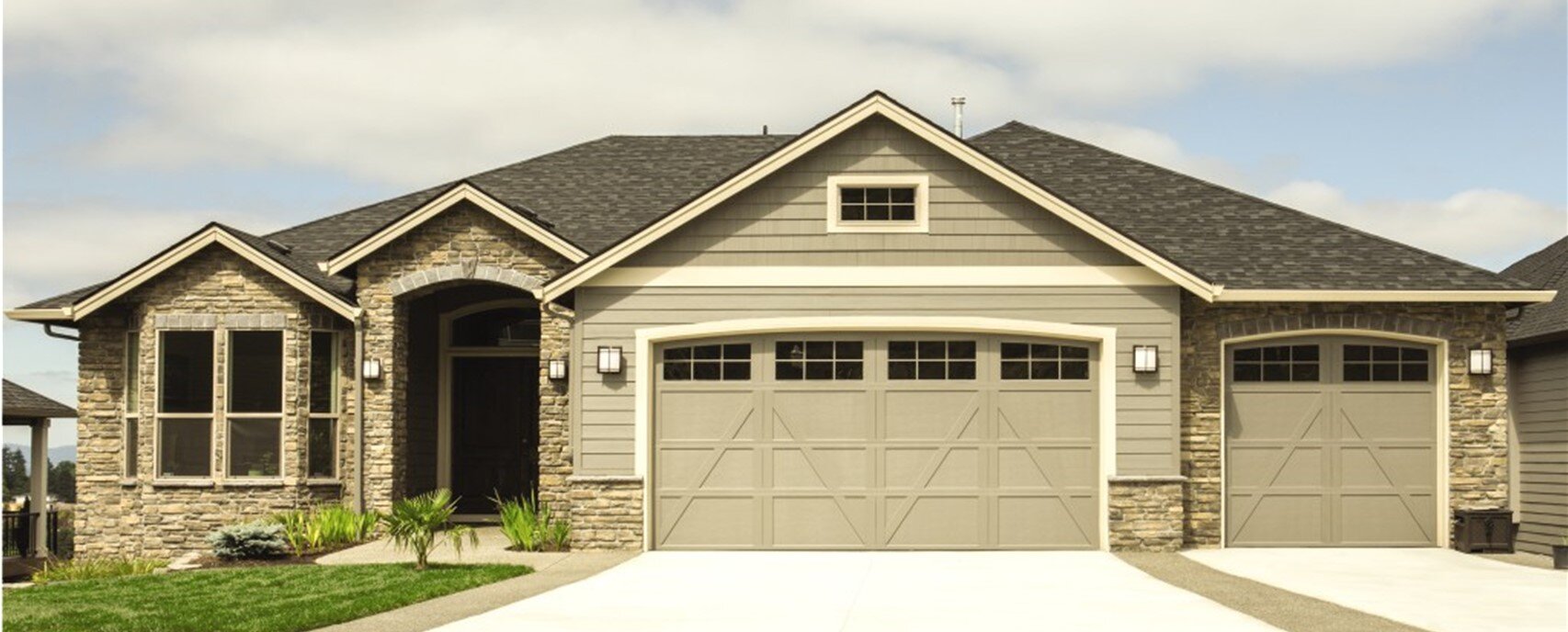 Carriage House Steel Model-9700-Charleston Design, Custom Paint, 24 Windows Arch Garage Door Maintenance - Over the Garage Doors & Service Placitas NM