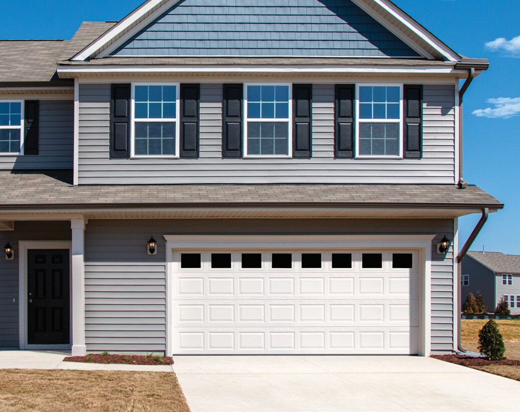 Classic Steel Model 8000-Colonial Panel Design, White Finish, Clear indoews Classic Steel Garage Doors 8000 - 8200, OTT Garage Doors
